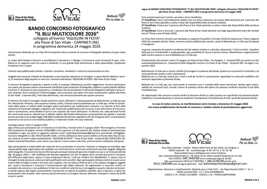 bando concorso foto aquiloni