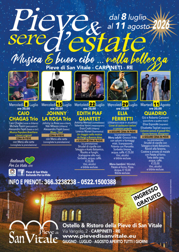 pieve e sere d'estate 2026